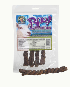 Free Range Dog Chews BAA Lamb Weasand Twists 