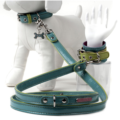 The Shabby Dog Walking Cuff Aqua and Lime