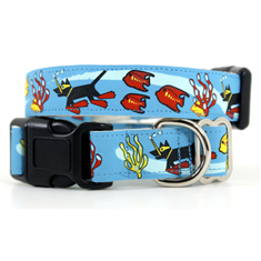 Wagging Green Making Waves Collar and Leash