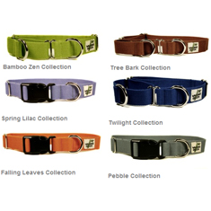 Wagging Green Solid Color Bamboo Collar