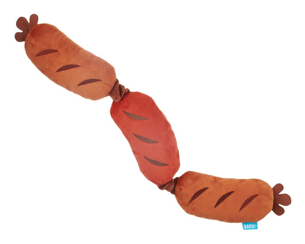 Bark Lickin Links Sausage Brown Plush Dog Toy