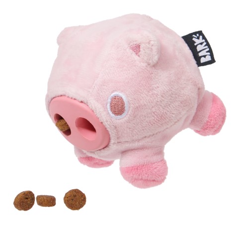 Bark Super Chewer Hambone Pig Pink Rubber Dog Toy