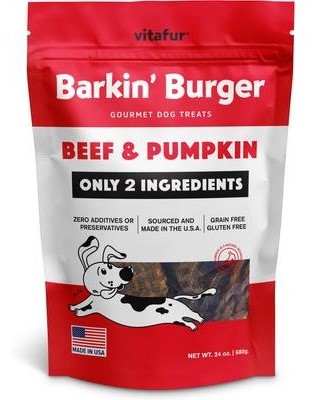 Barkin Burger Grilled Beef and Pumpkin Dehydrated Dog Treats