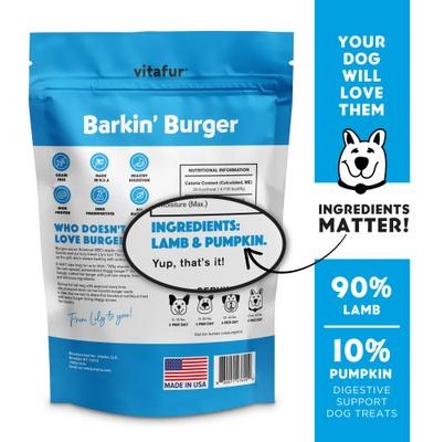 Barkin Burger Grilled Lamb and Pumpkin Dehydrated Dog Treats