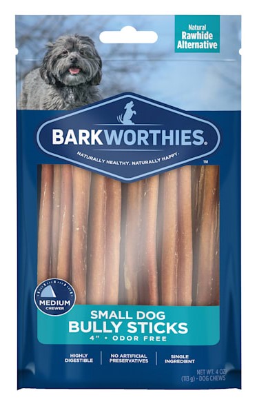 Barkworthies Little Barkers Bully Odor Free Sticks Dog Treats