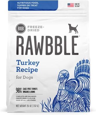 Bixbi Rawbble Turkey Recipe Grain Free Freeze Dried Dog Food