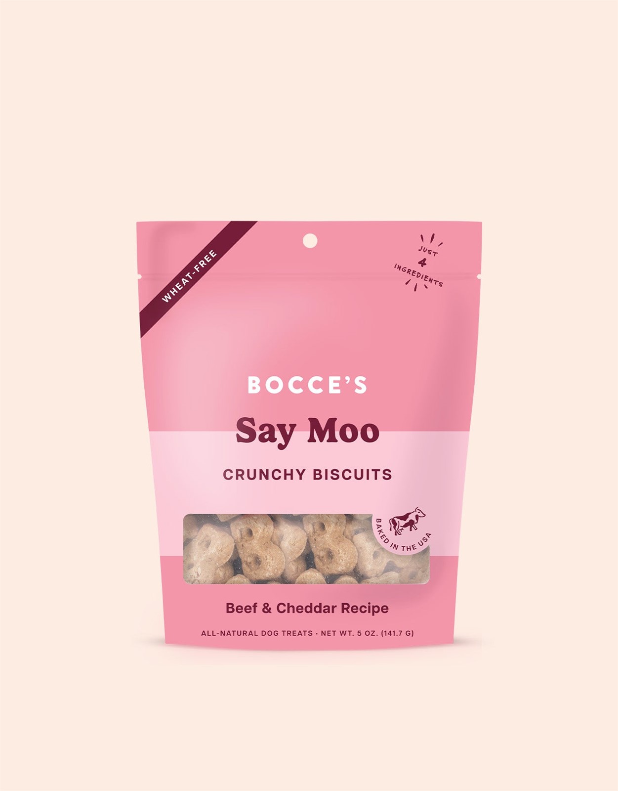 Bocces Bakery Everyday Say Moooo Biscuits Crunchy Dog Treats