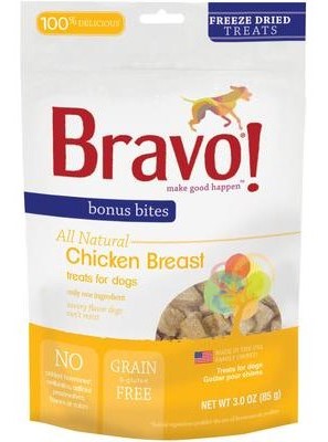 Bravo Bonus Bites Freeze Dried Premium Chicken Dog Treats