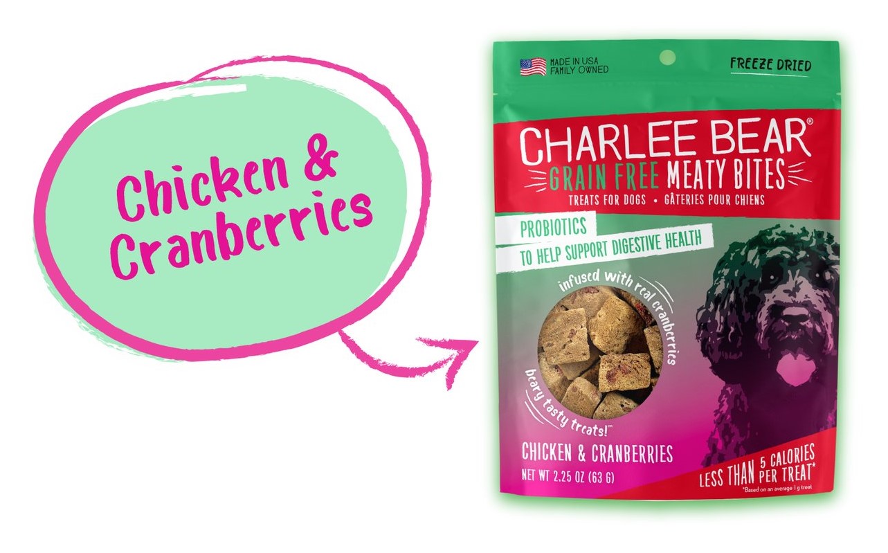 Charlee Bear Meaty Bites Chicken with Cranberries Dog Treats