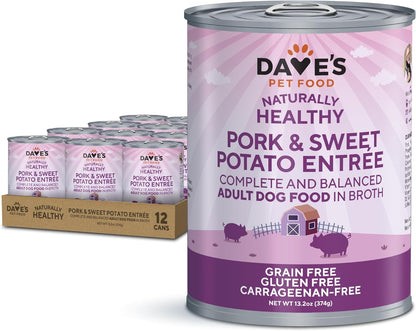 Daves Grain Free Canned Dog Food Roasted Pork Dinner Recipe