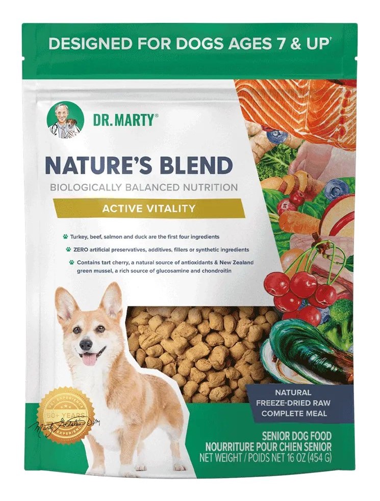 Dr Marty Natures Blend for Active Vitality Seniors Freeze Dried Raw Dog Food