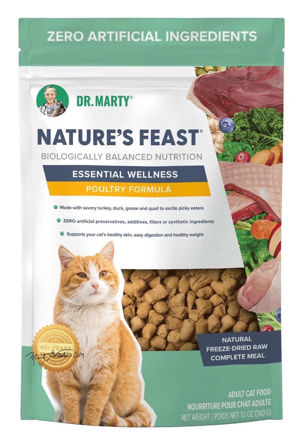 Dr Marty Natures Feast Essential Wellness Freeze Dried Poultry Cat