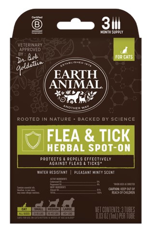 Earth Animal Natures Protection Flea and Tick Herbal Spot On For Cats