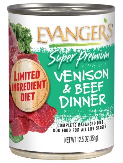 Evangers Super Premium Grain Free Venison Beef Spinach Kale Canned Dog Food
