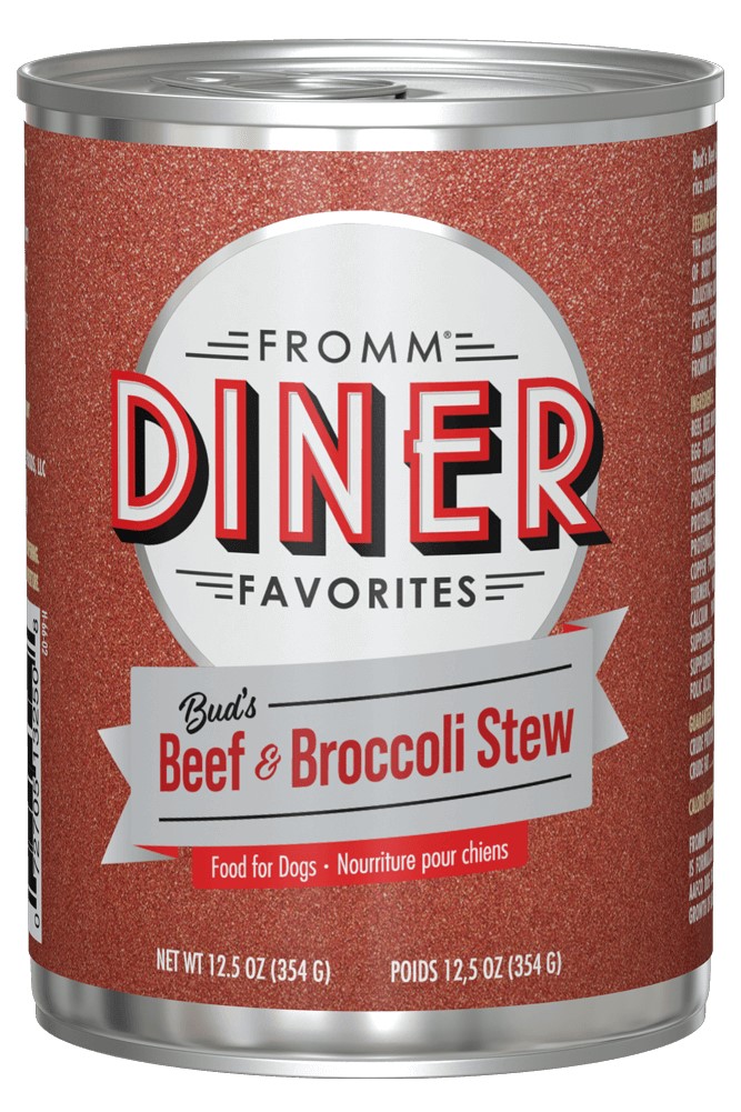 Fromm Diner Favorites Buds Beef Broccoli Stew Dog Food Can