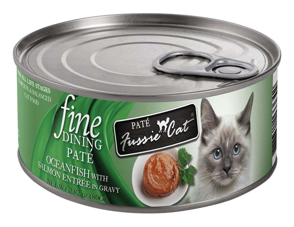 Fussie Cat Fine Dining Pate Oceanfish with Salmon Entree in Gravy