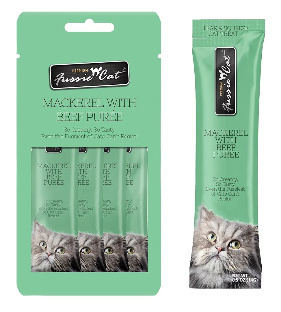 Fussie Cat Mackerel with Beef Puree Cat Treat