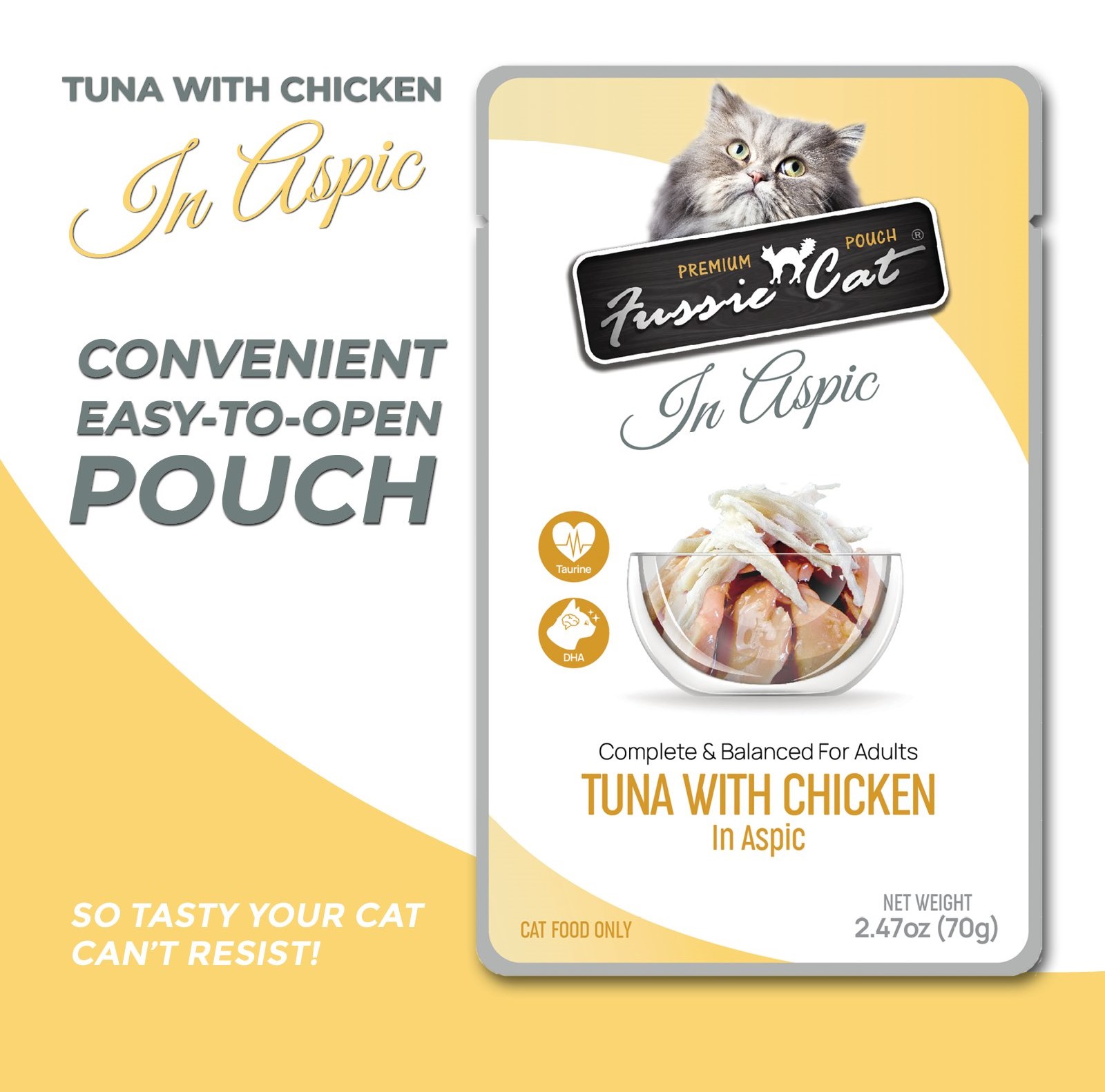 Fussie Cat Premium Tuna with Chicken in Aspic Wet Cat Food Pouch