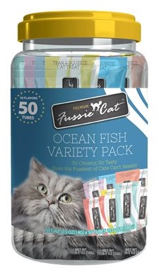 Fussie Cat Treat Puree Ocean Fish Variety Pack