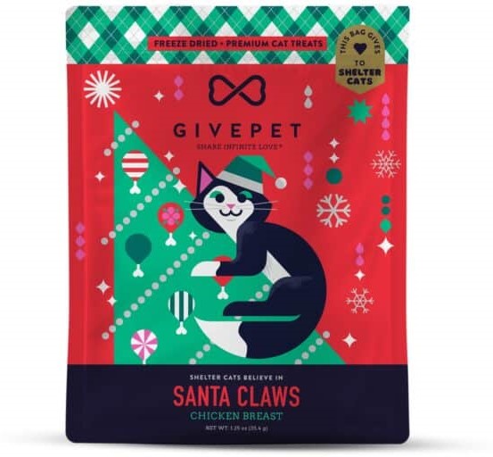 GivePet Holiday Santa Claws Freeze Dried Cat Treats