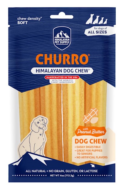 Himalayan Dog Chew Churro Peanut Butter Flavored Dog Chew 