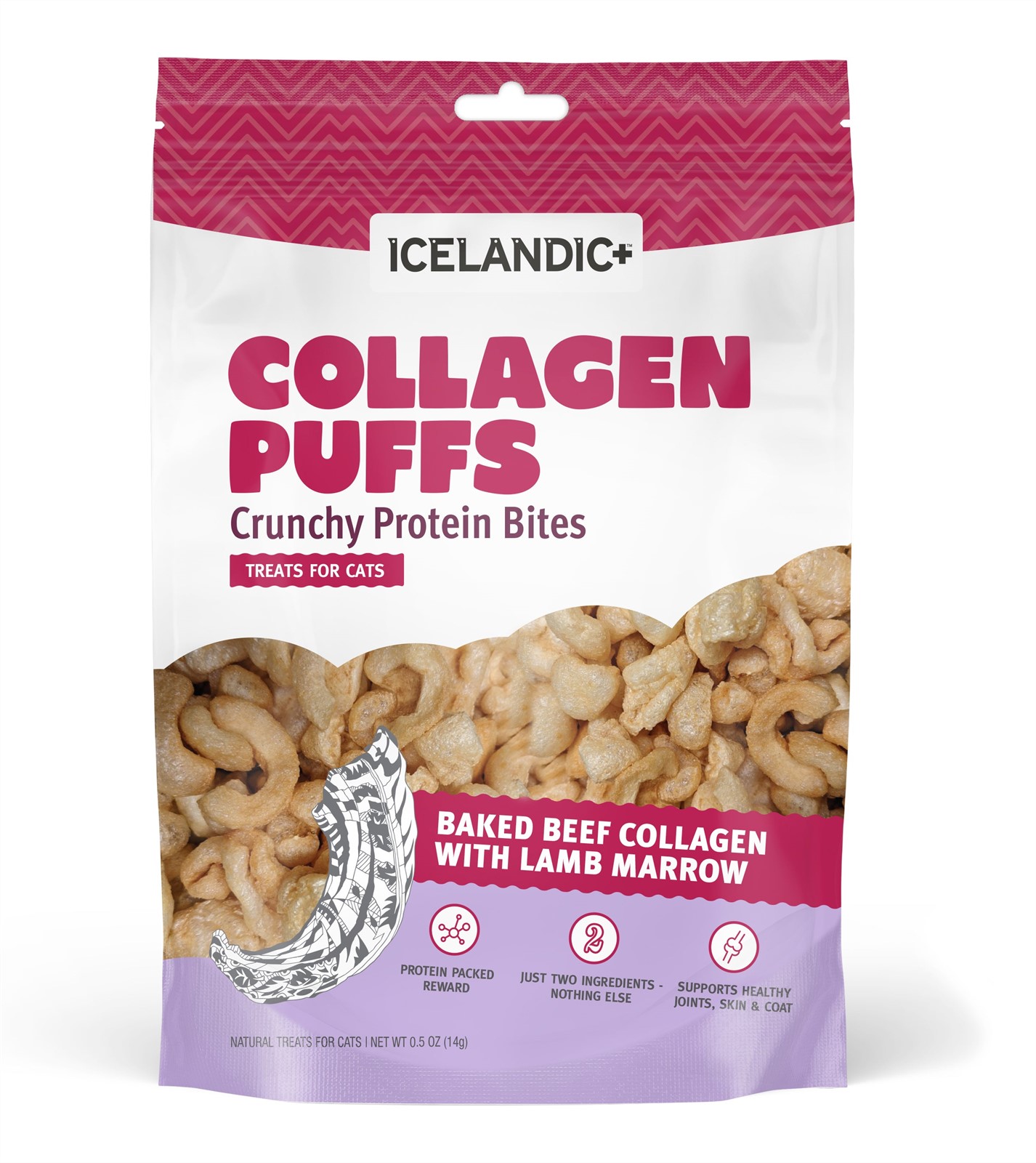 Icelandic Beef Collagen Mini Puffs with Lamb Marrow Crunchy Cat Treats