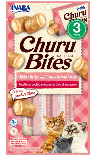 Inaba Churu Bites Chicken Recipe Wraps Tuna with Salmon