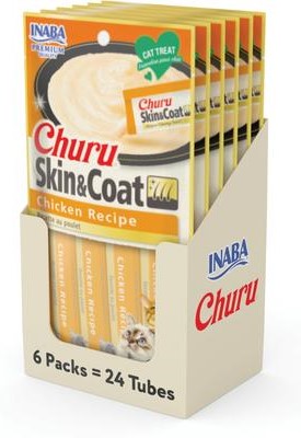 Inaba Churu Grain Free Skin Coat Chicken Recipe Lickable Cat Treat