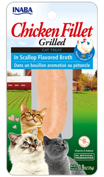 Inaba Ciao Grain Free Grilled Chicken Fillet in Scallop Flavored Broth Cat Treat