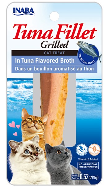 Inaba Ciao Grain Free Grilled Tuna Fillet Extra Tender in Tuna Flavored Broth Cat Treat