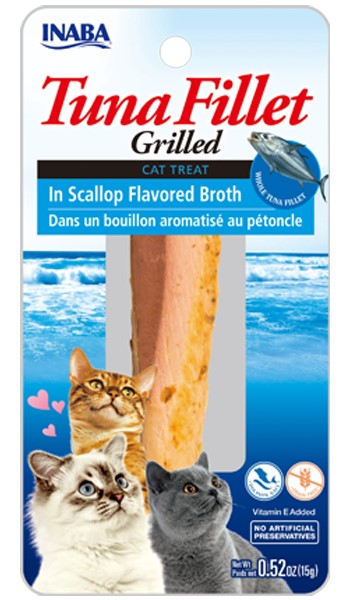 Inaba Ciao Grain Free Grilled Tuna Fillet in Scallop Flavored Broth Cat Treat