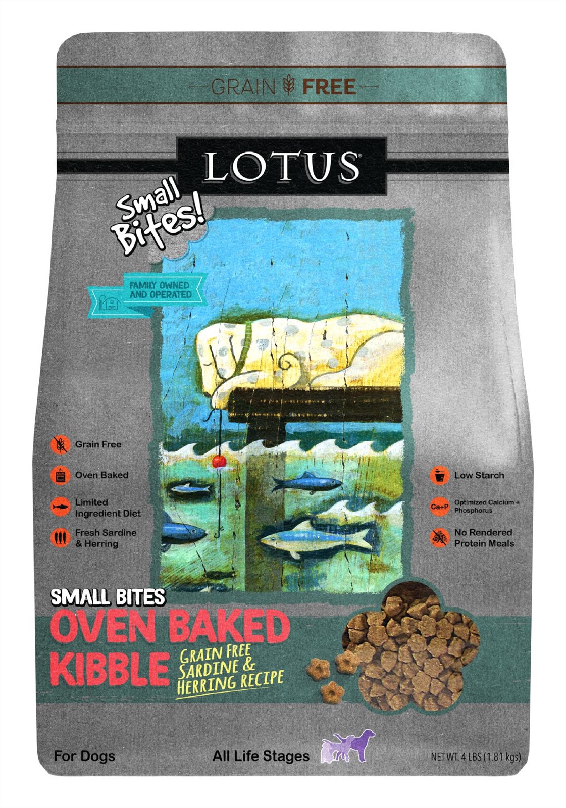 Lotus Oven Baked Fish Small Bites Recipe Grain Free Dry Dog Food