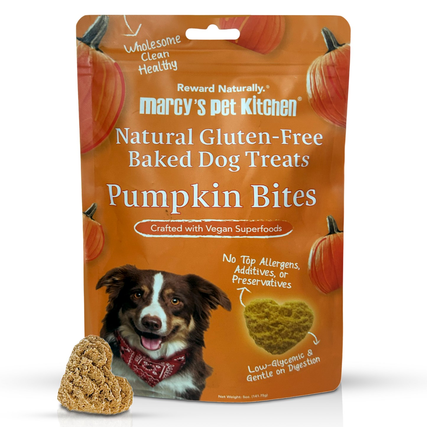 Marcys Pet Kitchen All Natural Vegan Pumpkin Biscuit Dog Treats