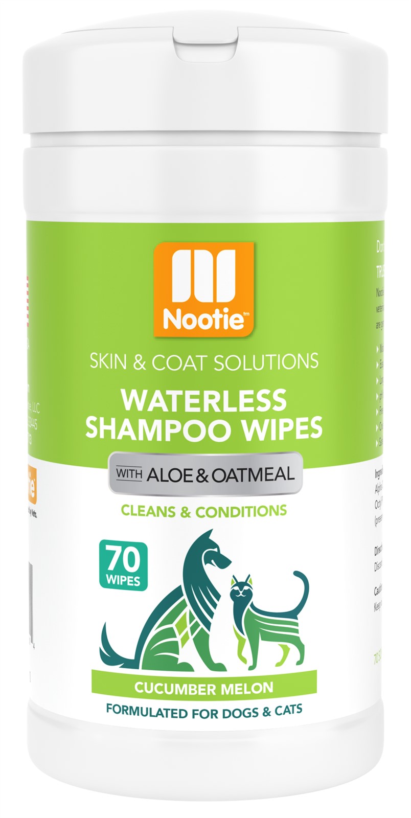 Nootie Cucumber Melon Dog and Cat Waterless Shampoo Wipes