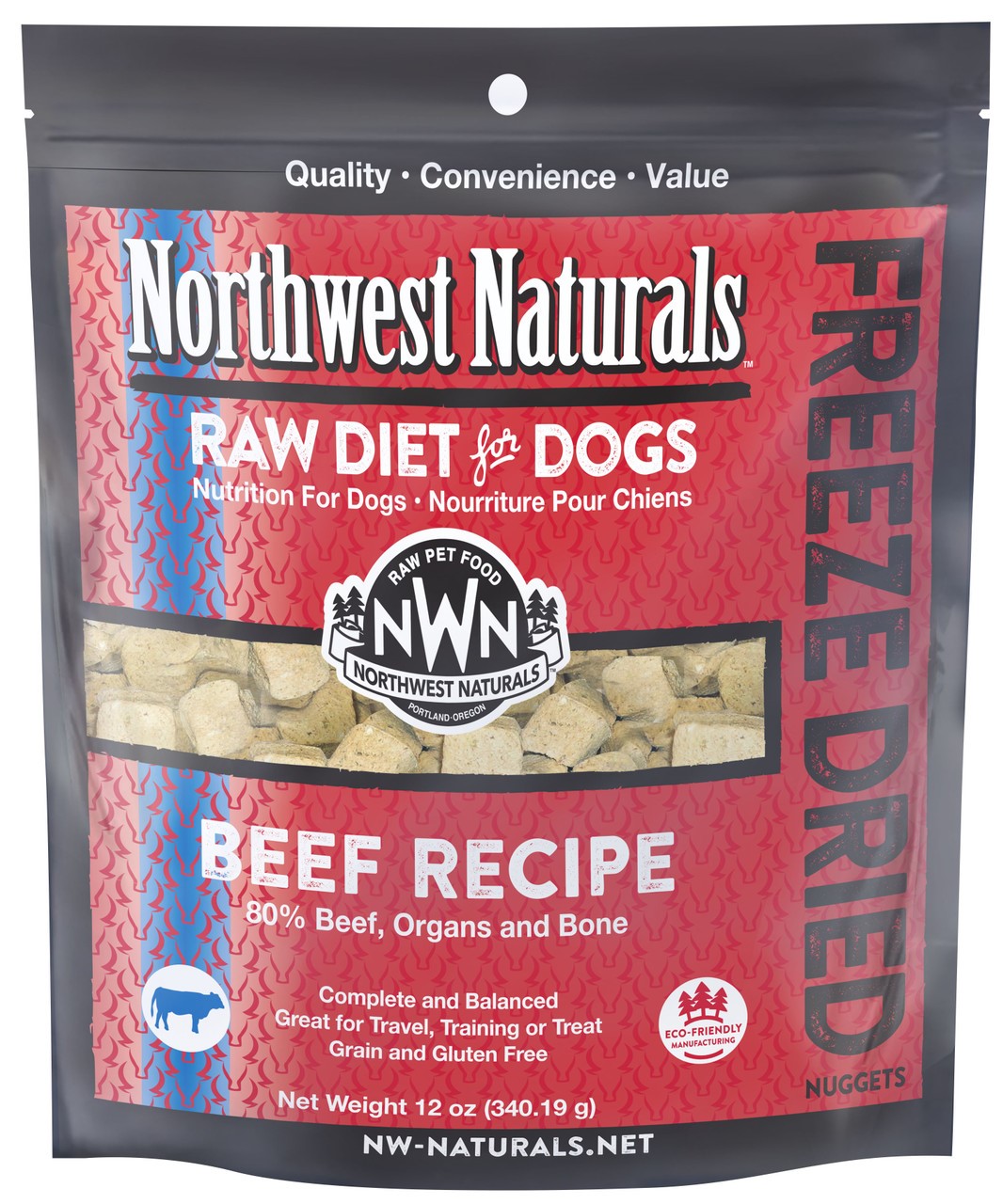 Northwest Naturals Beef Recipe Freeze Dried Dog Food Nuggets