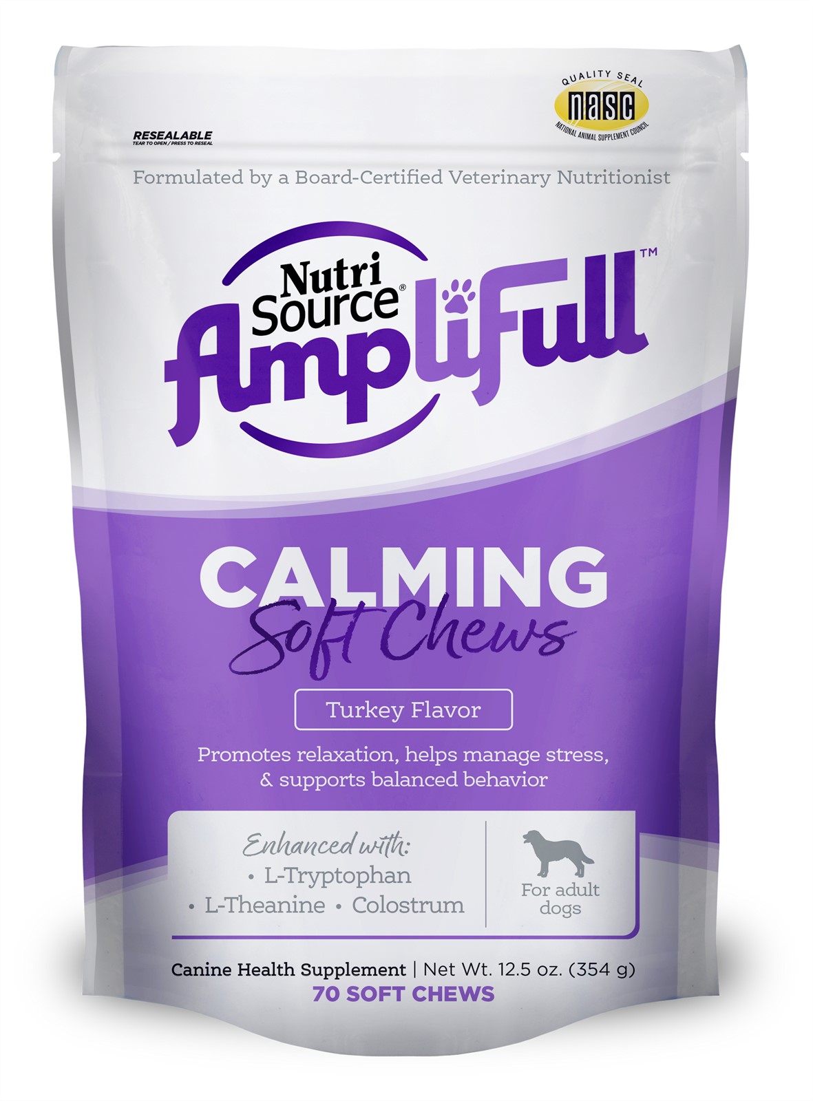 NutriSource Amplifull Soft Chew Calming Treats for Dogs