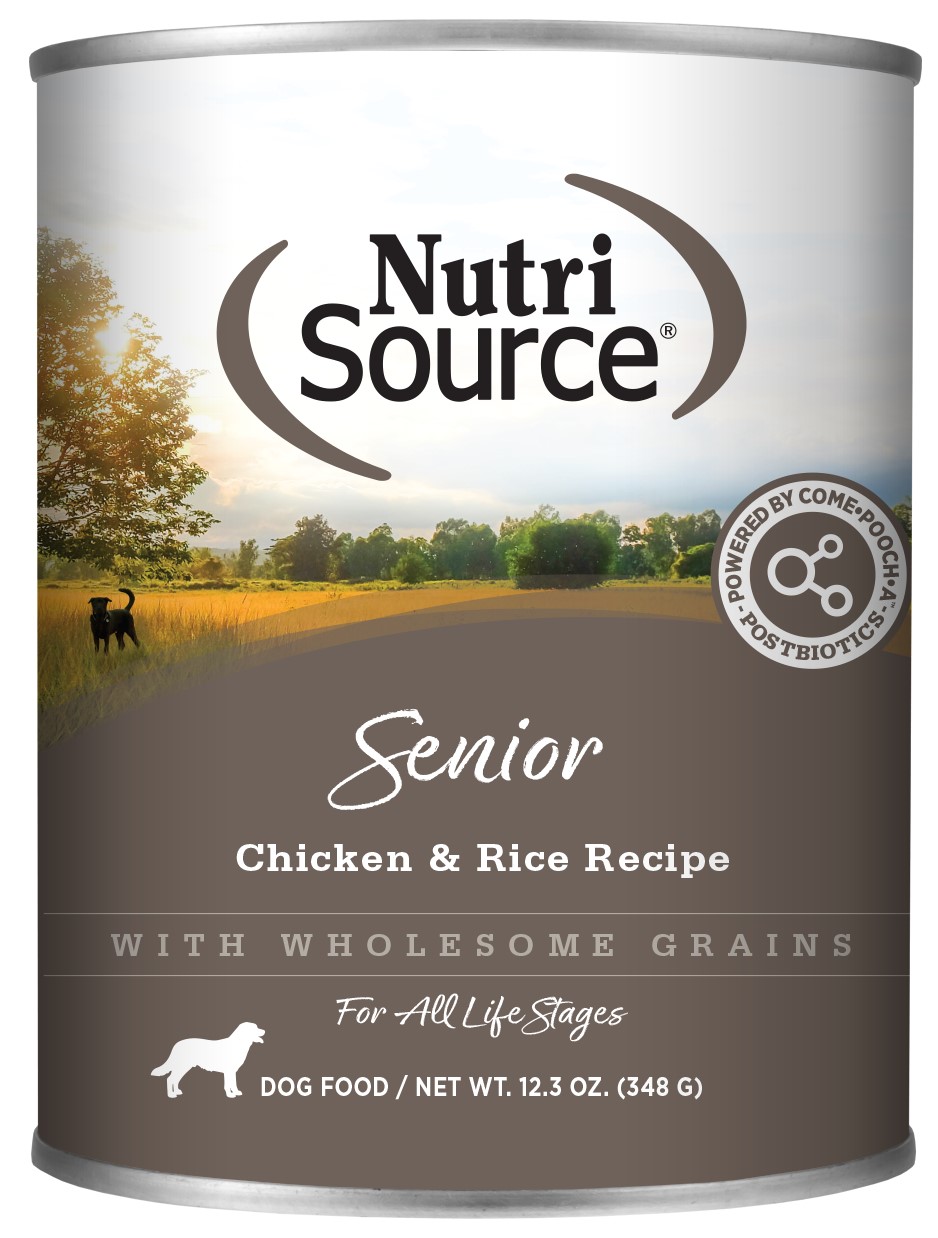 NutriSource Chicken and Rice Senior Dog Food Can