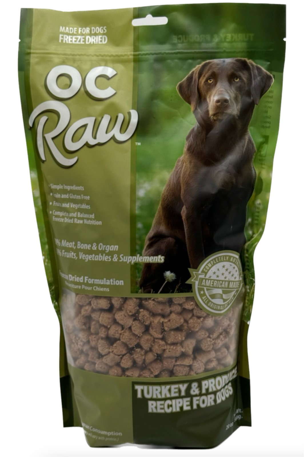 OC Raw Freeze Dried Turkey And Produce Meaty Rox