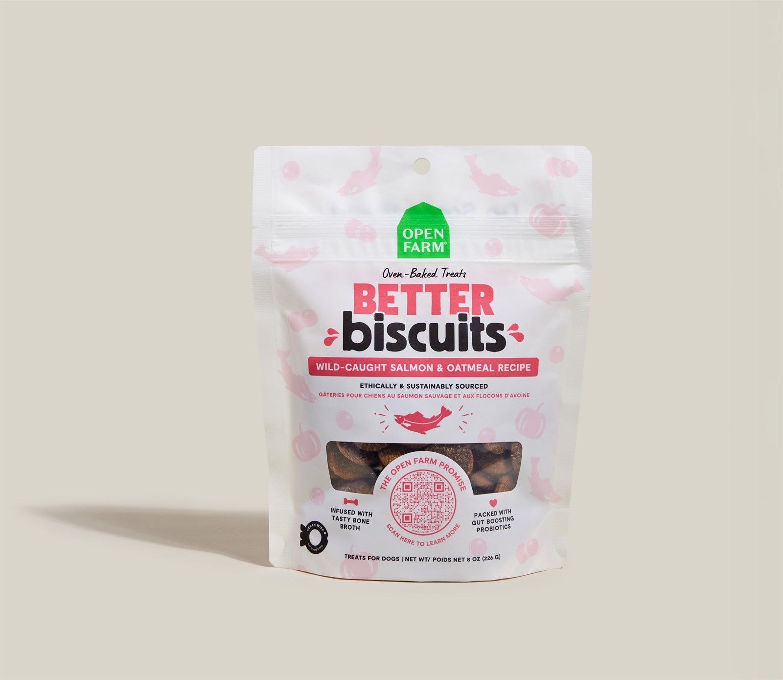 Open Farm Dog Treat Better Biscuits Salmon Oatmeal