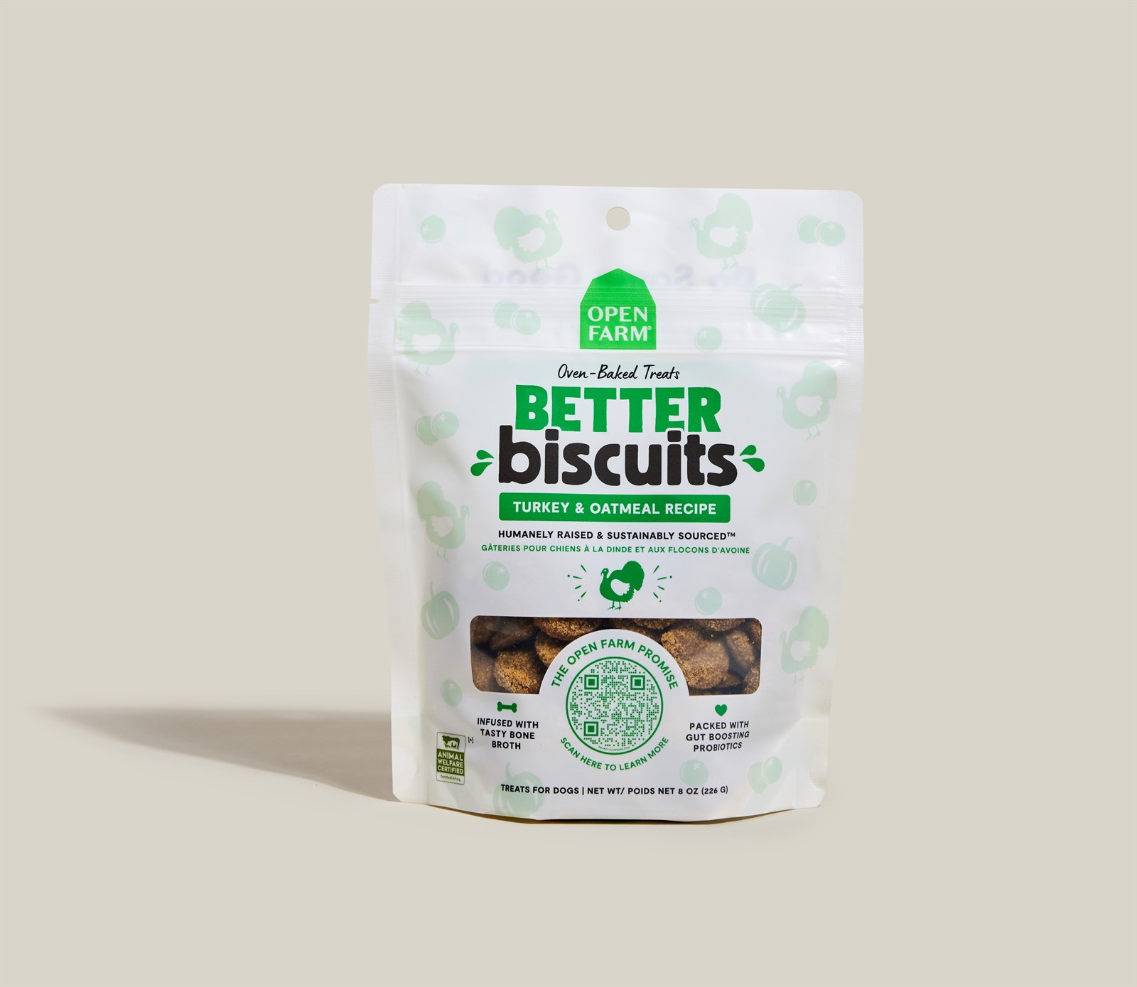 Open Farm Dog Treat Better Biscuits Turkey Oatmeal 