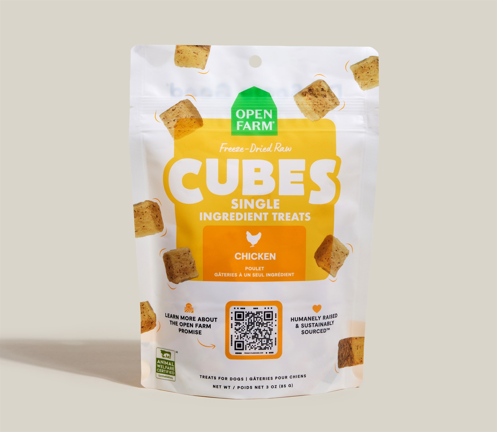 Open Farm Dog Treat FD Raw Chicken Cubes