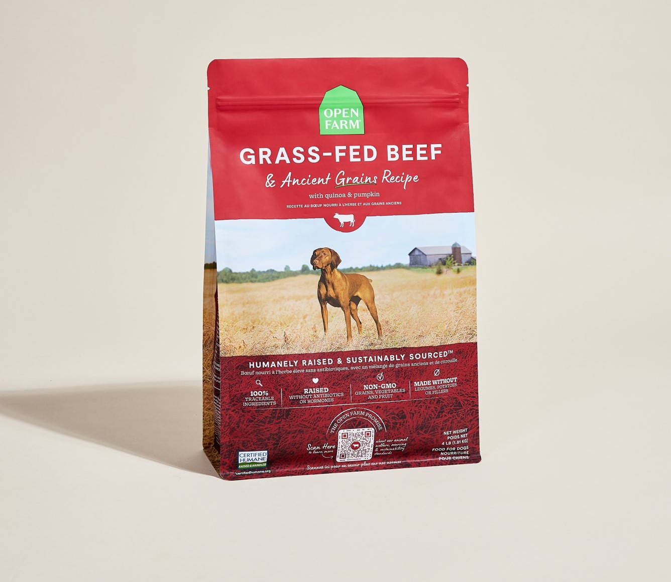 Open Farm Grass Fed Beef Ancient Grains Dry Dog Food