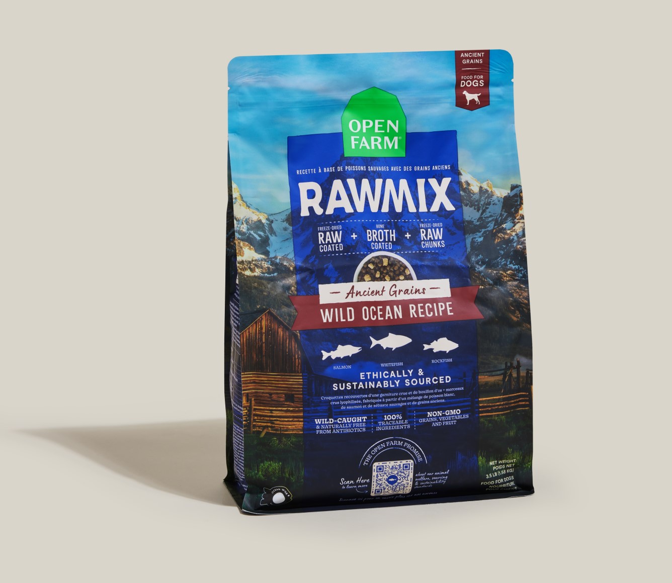 Open Farm Wild Ocean Ancient Grains RawMix Dry Dog Food
