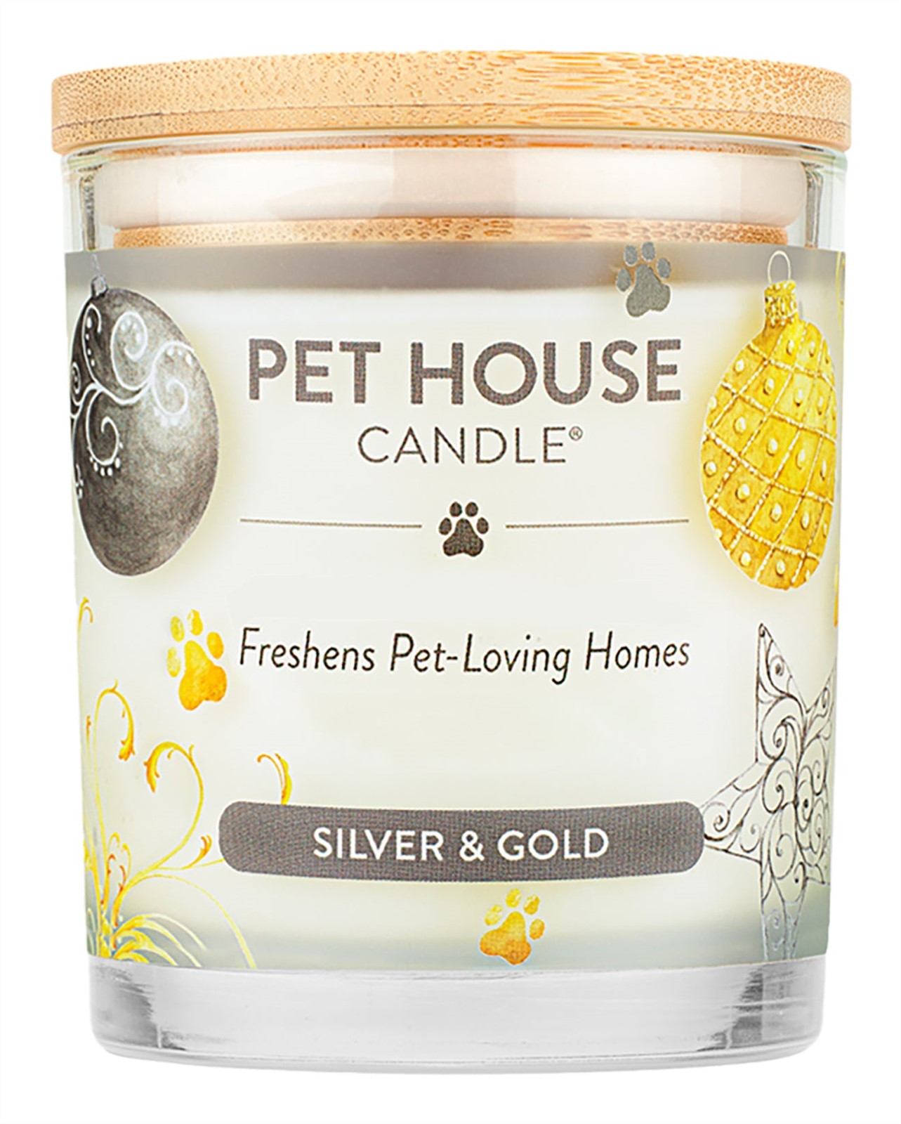 Pet House Candle Silver and Gold Winter