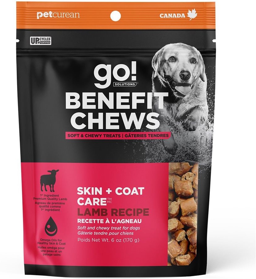 Petcurean Go Benefit Chews Skin Coat Care Lamb Dog Treats