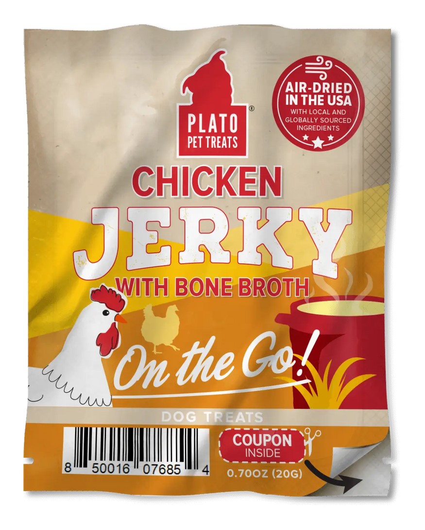 Plato Chicken Jerky with Bone Broth Dog Treat