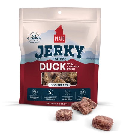 Plato Duck with Cranberry Jerky Bites Dog Treats