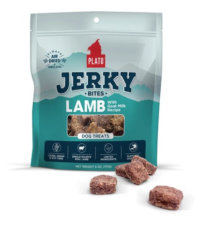 Plato Lamb with Goat Milk Jerky Bites Dog Treats