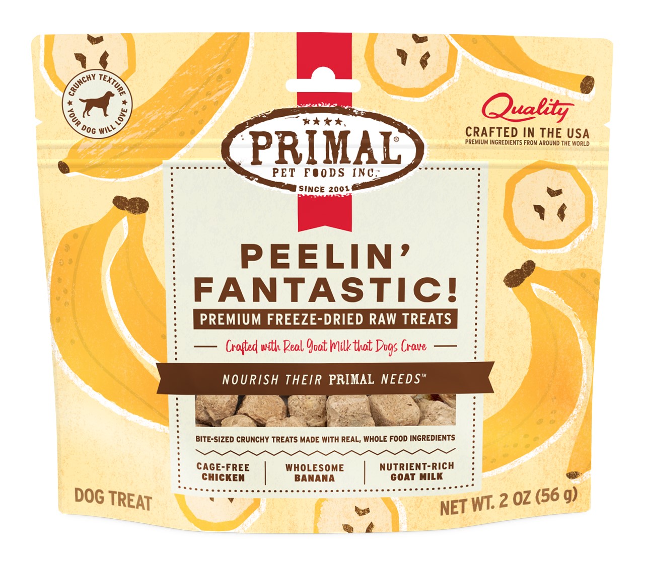 Primal Freeze Dried Peelin Fantastic Chicken Banana Goat Milk Dog Treat