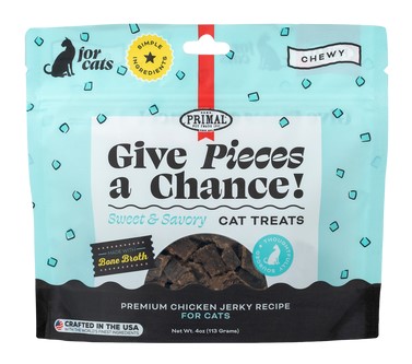 Primal Give Pieces a Chance Chicken Jerky Pieces for Cats